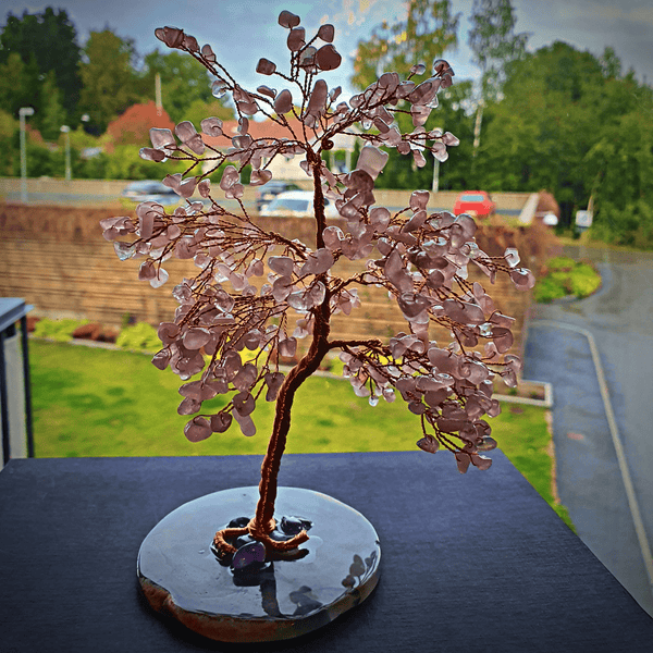 Rose Quartz Happiness Tree Of Life - Art Of Tibet