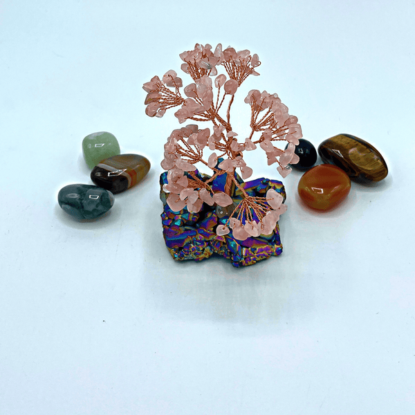 Rose Quartz Happiness Tree Of Life - Art Of Tibet