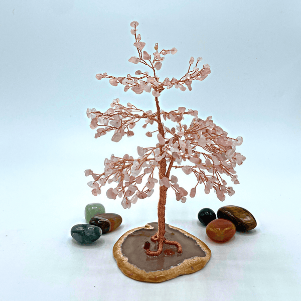 Rose Quartz Happiness Tree Of Life - Art Of Tibet