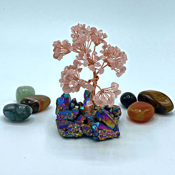 Rose Quartz Happiness Tree Of Life - Art Of Tibet