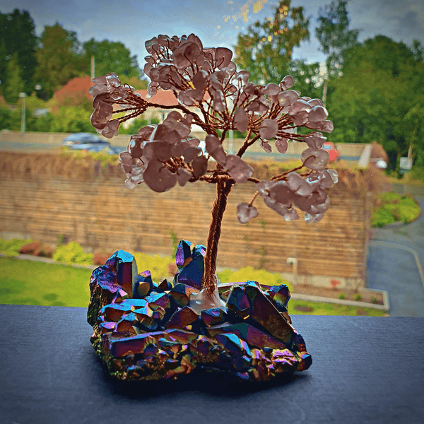 Rose Quartz Happiness Tree Of Life - Art Of Tibet