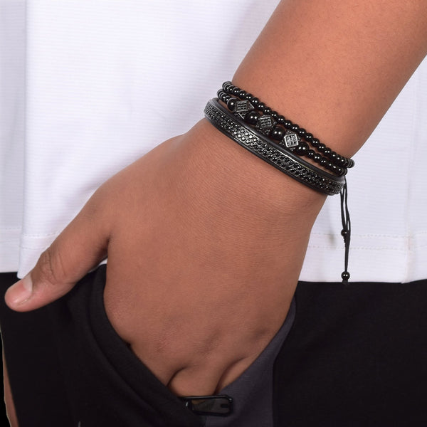 The All Black Bracelet Set - Art Of Tibet